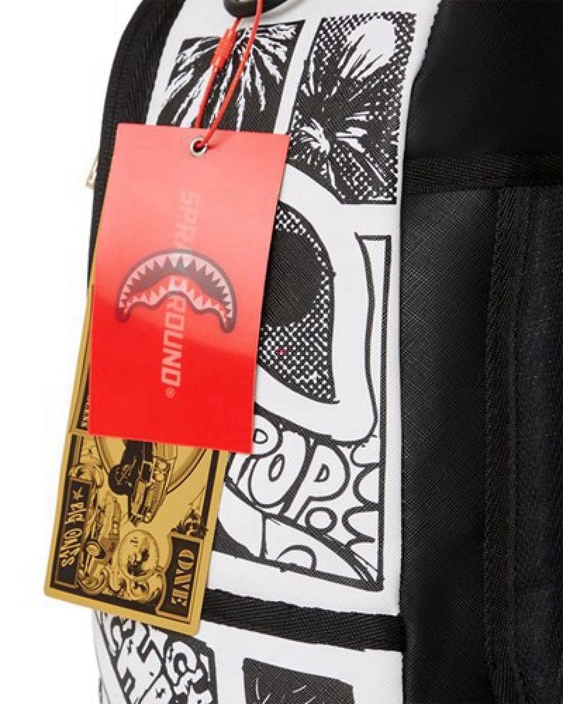 Black / White Sprayground The Good Life (Dlxv) Backpacks | 29168-WGAX