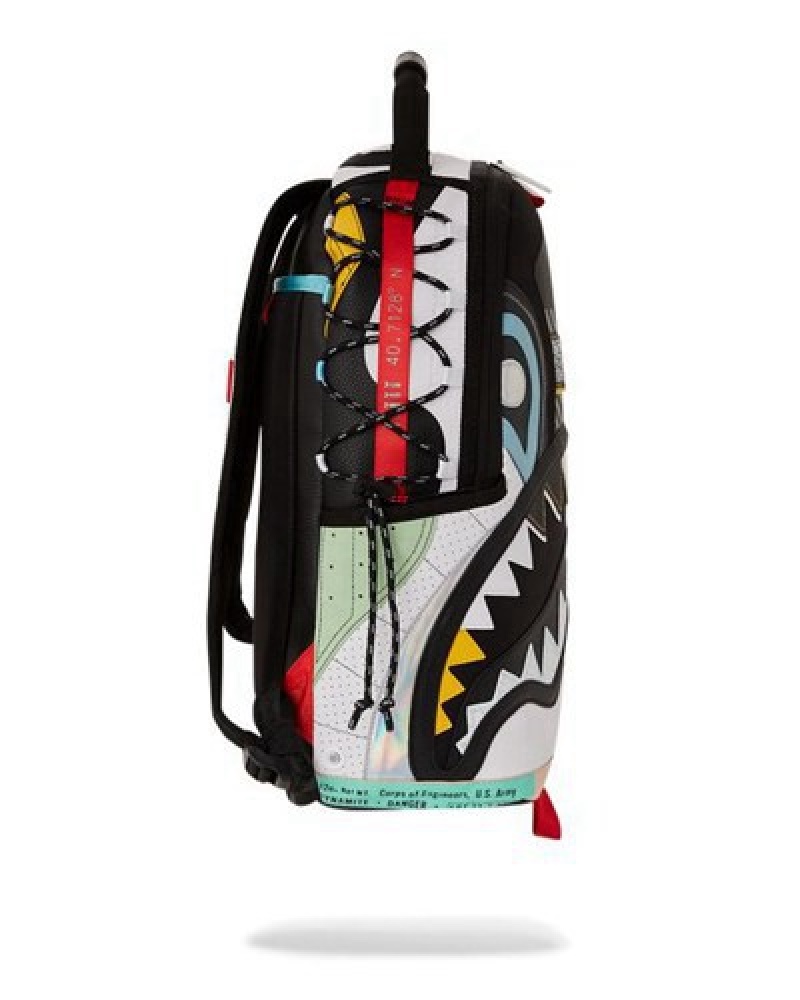 Black / White Sprayground V2 Ultimate (Dlxv) Backpacks | 64850-MZYS