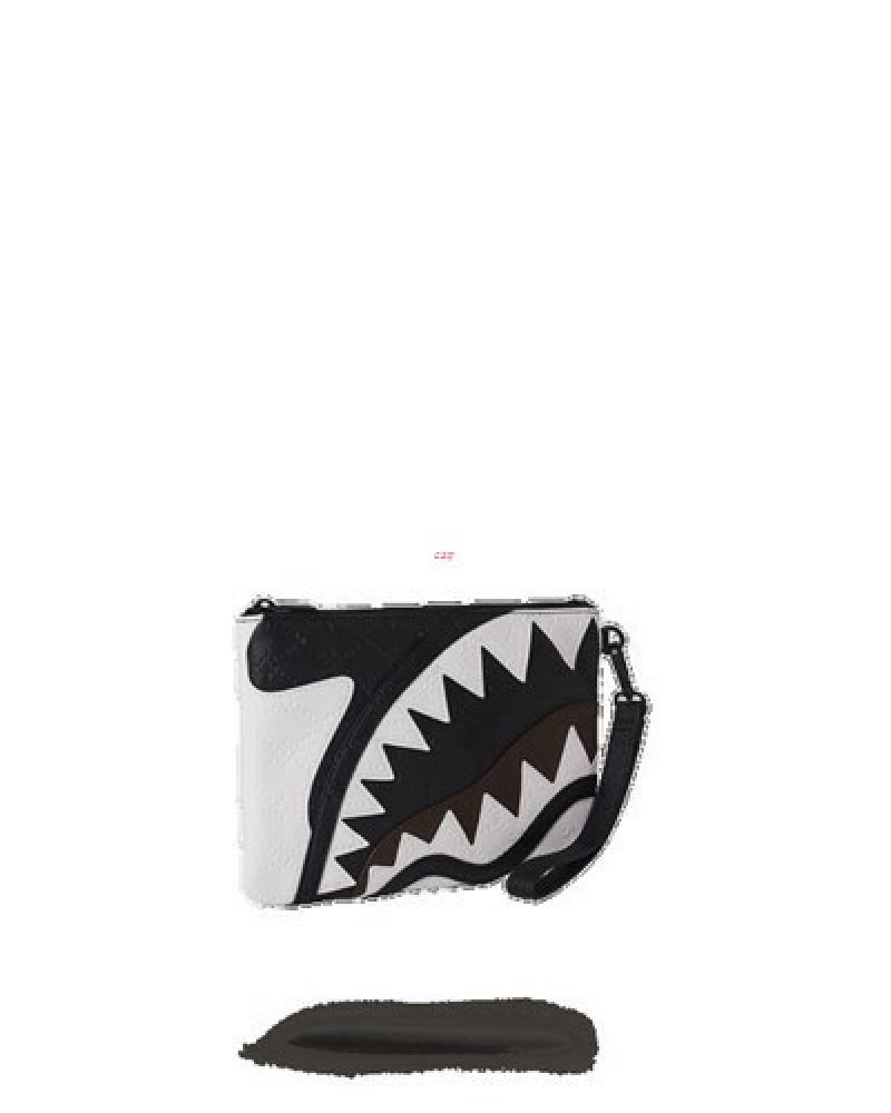 Black / White Sprayground V.V.I.P. Crossover Clutch Bag | 60428-IAGK