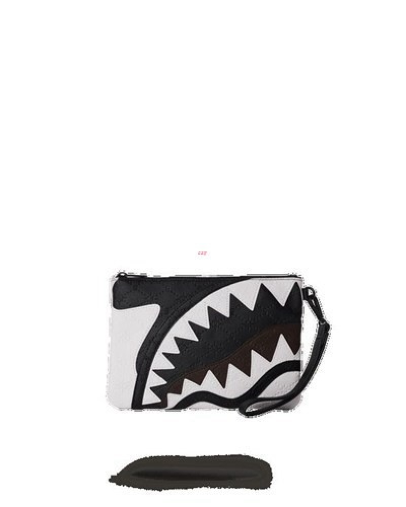 Black / White Sprayground V.V.I.P. Crossover Clutch Bag | 60428-IAGK