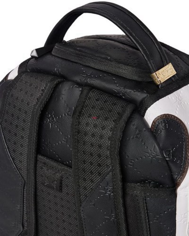 Black / White Sprayground V.V.I.P. (Dlxv) Backpacks | 98124-EMWL