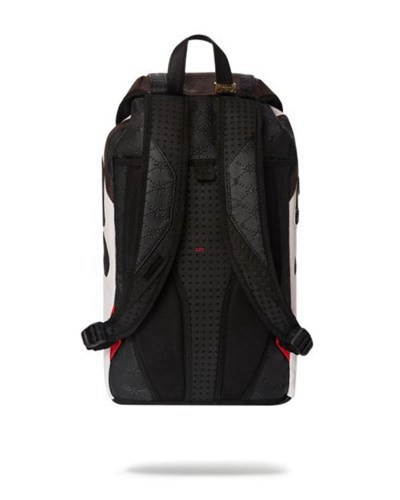 Black / White Sprayground V.V.I.P. Hills Backpacks | 29678-DBYK