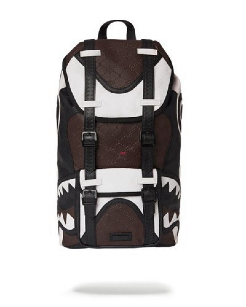 Black / White Sprayground V.V.I.P. Hills Backpacks | 29678-DBYK