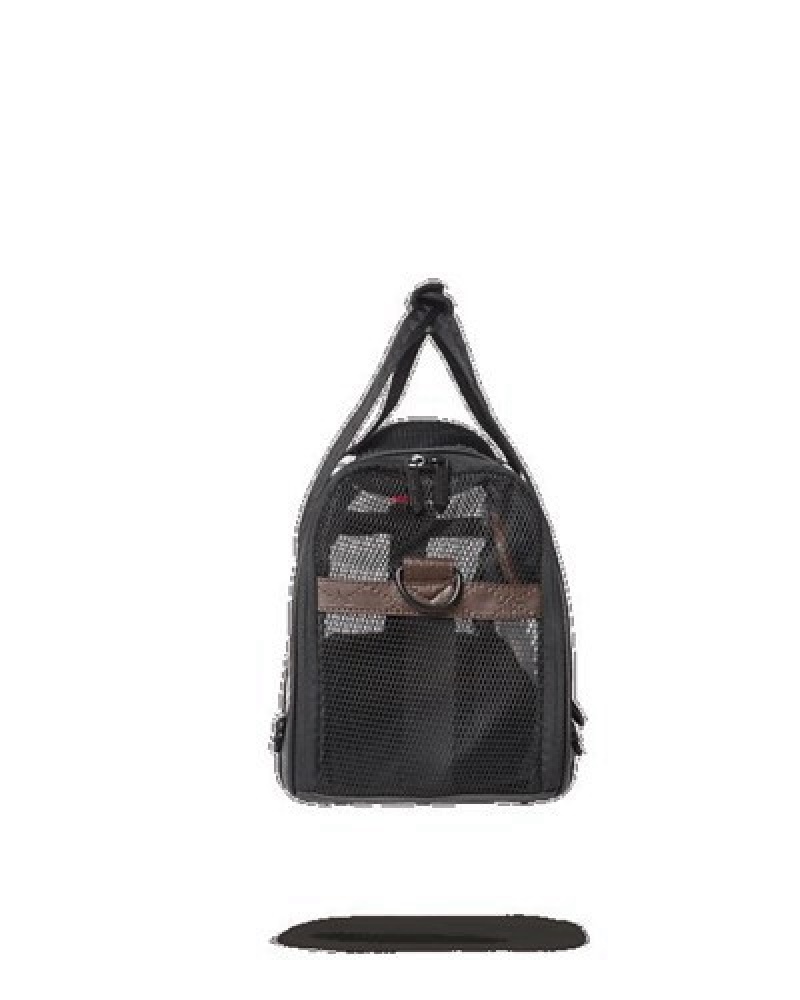 Black / White Sprayground V.V.I.P. Pet Carrier Backpacks | 64052-ILAC