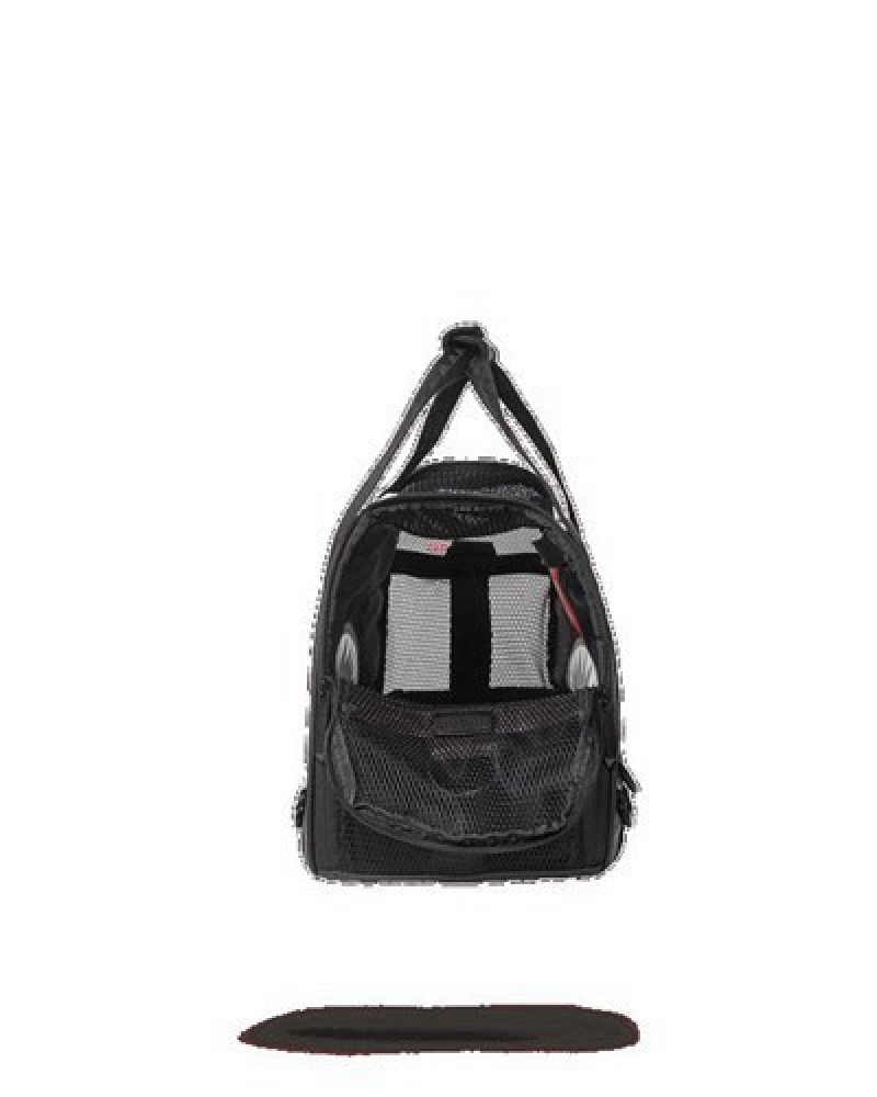 Black / White Sprayground V.V.I.P. Pet Carrier Backpacks | 64052-ILAC