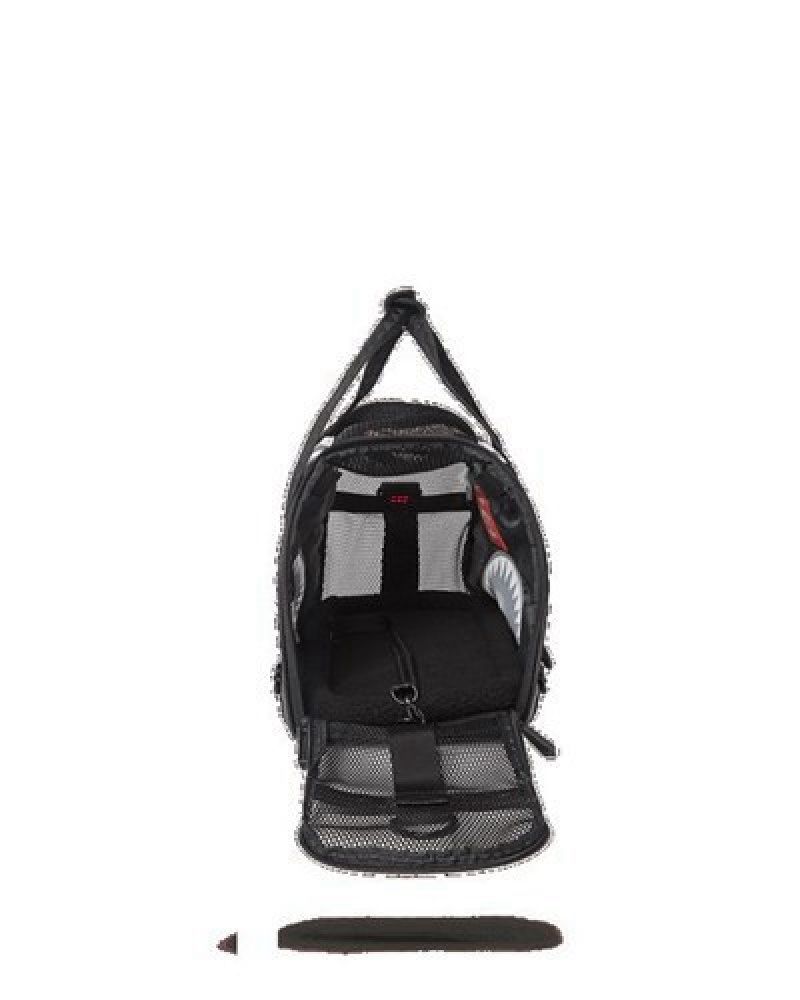 Black / White Sprayground V.V.I.P. Pet Carrier Backpacks | 64052-ILAC