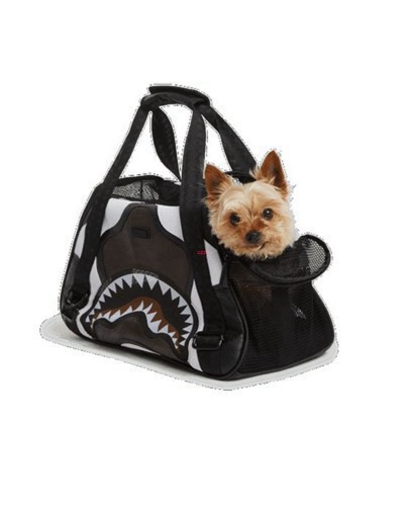 Black / White Sprayground V.V.I.P. Pet Carrier Backpacks | 64052-ILAC