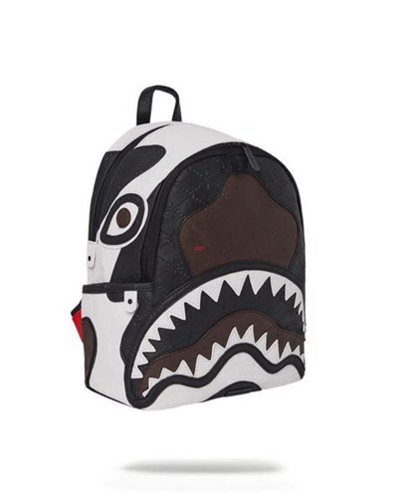 Black / White Sprayground V.V.I.P. Savage Backpacks | 81903-EQBH