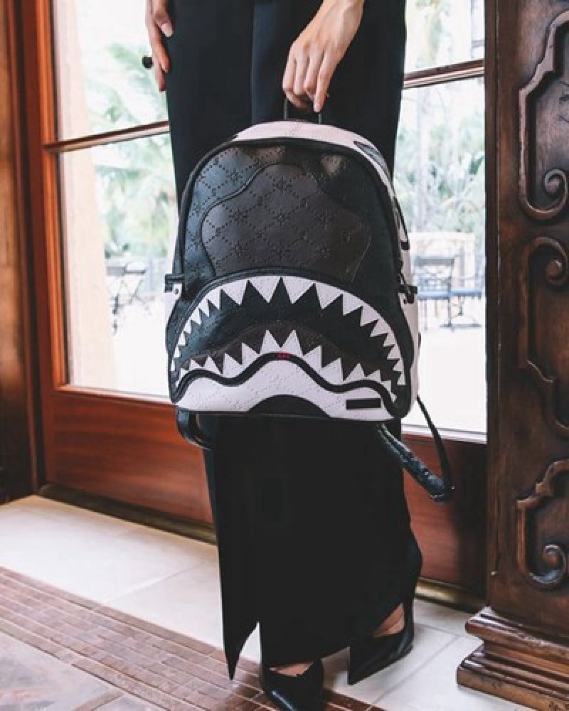 Black / White Sprayground V.V.I.P. Savage Backpacks | 81903-EQBH