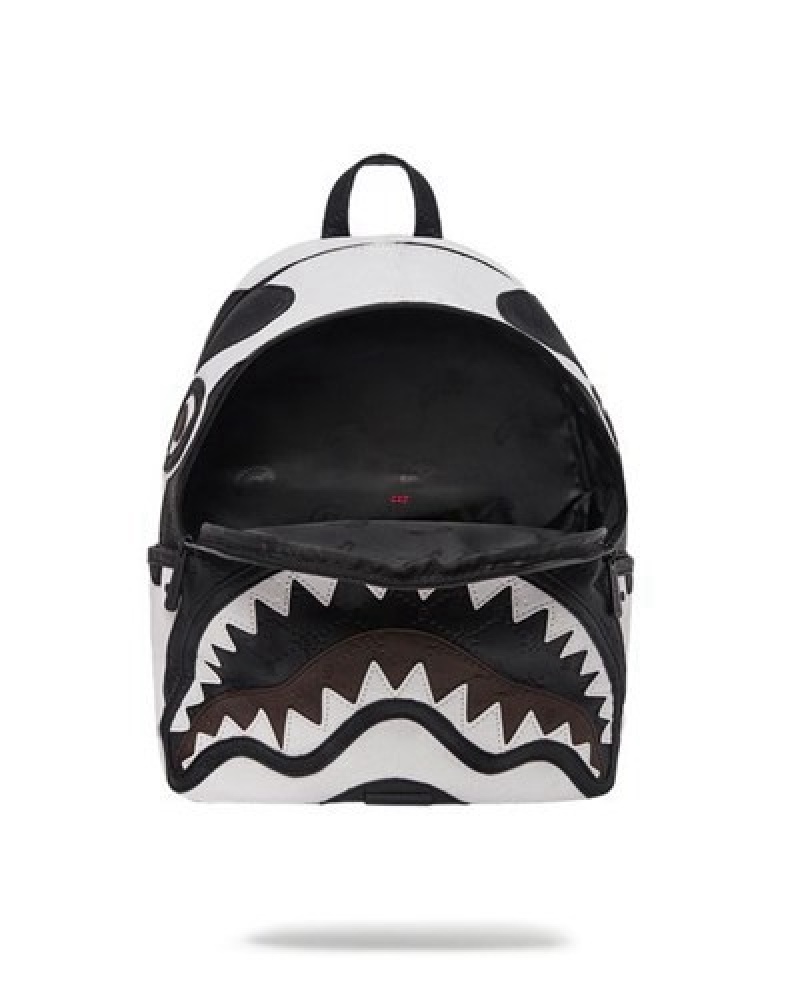 Black / White Sprayground V.V.I.P. Savage Backpacks | 81903-EQBH