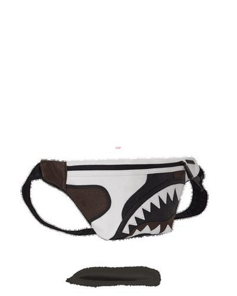 Black / White Sprayground V.V.I.P. Savvvy Crossbody Bags | 40389-FPBH