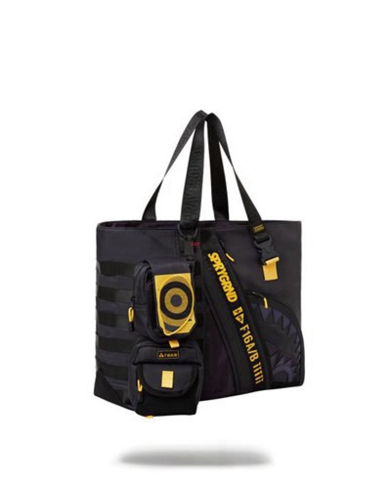 Black / Yellow Sprayground Special Ops Ab Convoy Handbag | 93826-UBME