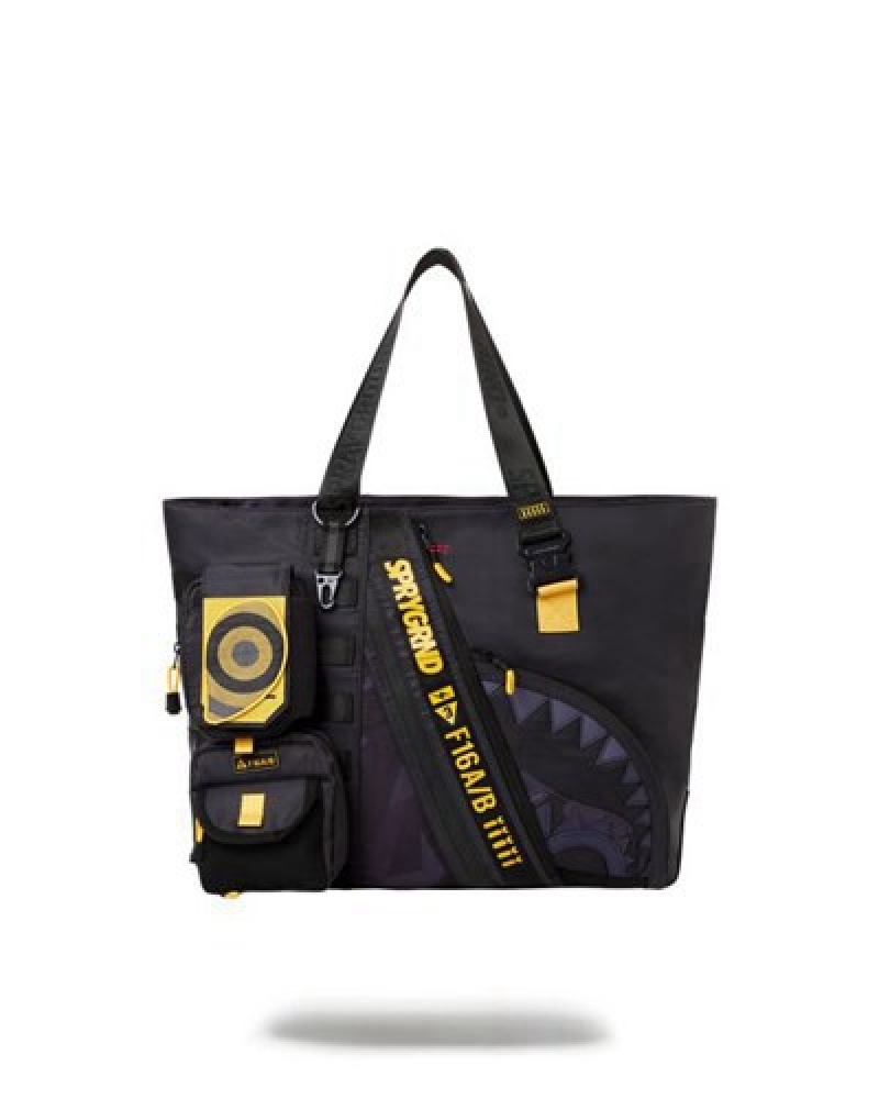 Black / Yellow Sprayground Special Ops Ab Convoy Handbag | 93826-UBME