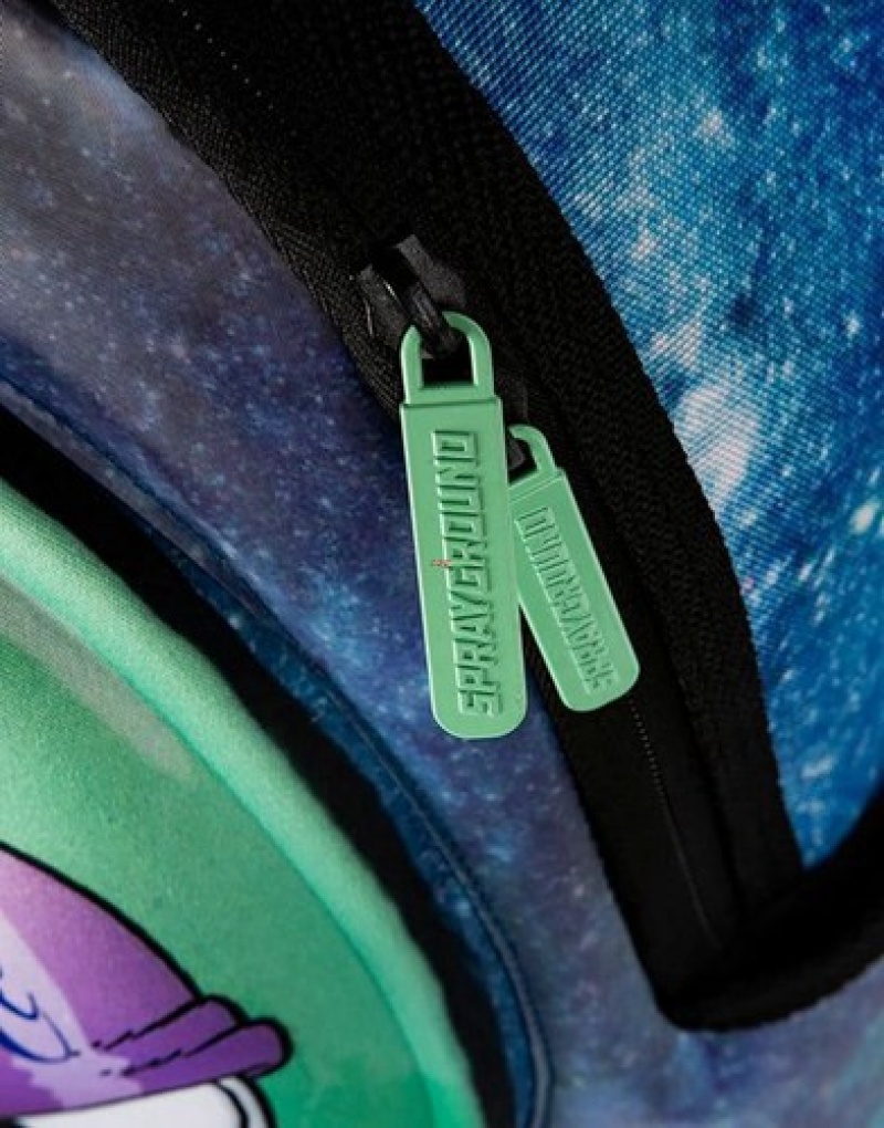 Blue Sprayground 3d Lenticular Alien Head Backpacks | 86571-OCRS