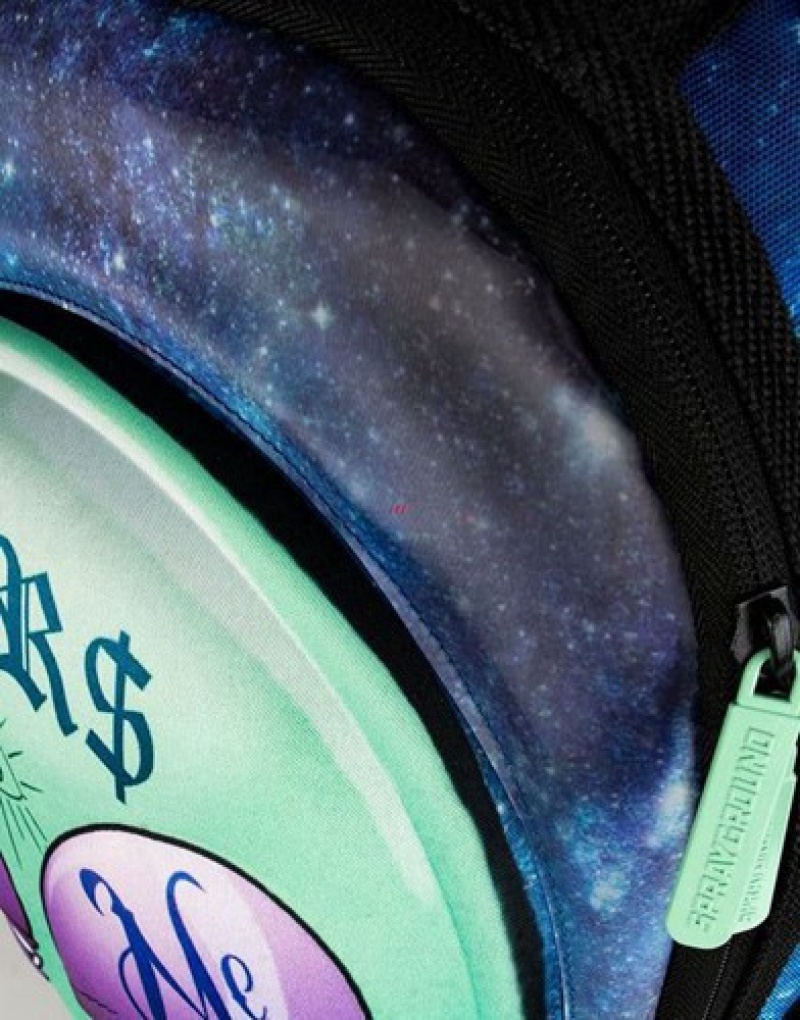 Blue Sprayground 3d Lenticular Alien Head Backpacks | 86571-OCRS