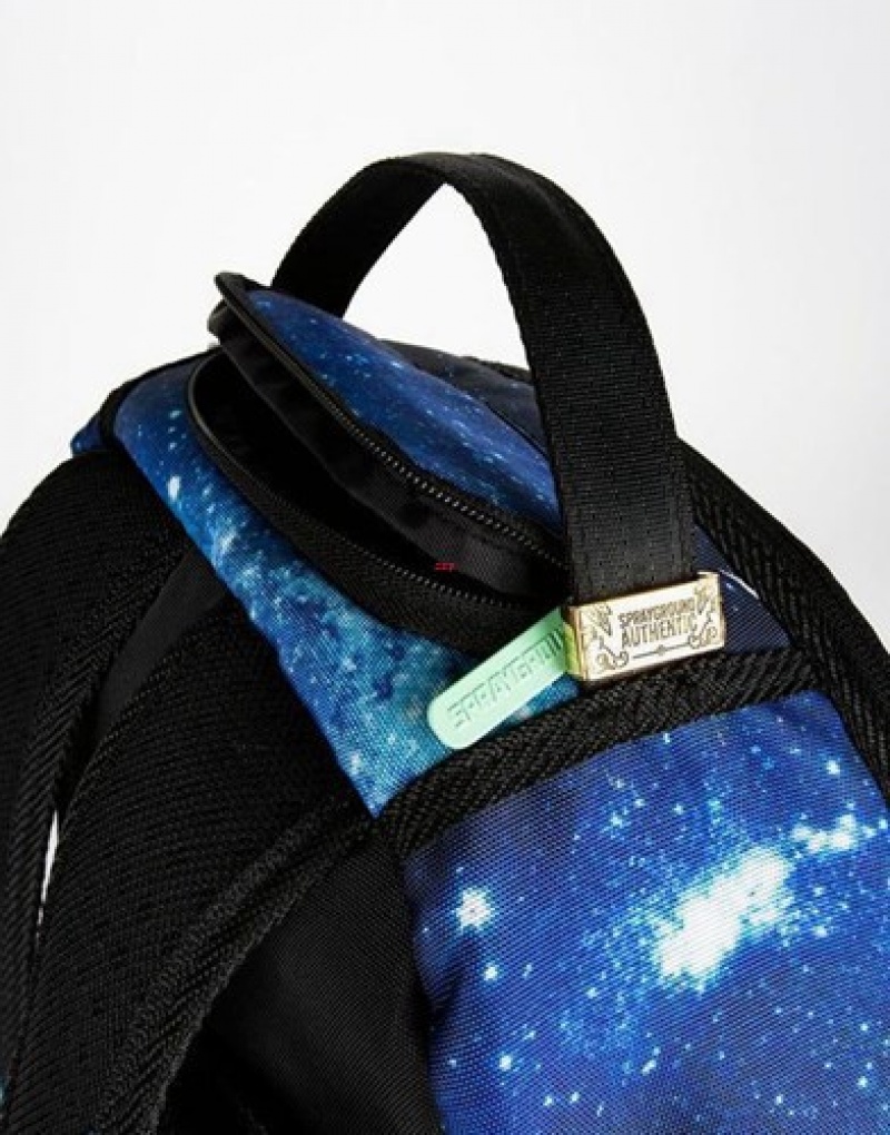 Blue Sprayground 3d Lenticular Alien Head Backpacks | 86571-OCRS