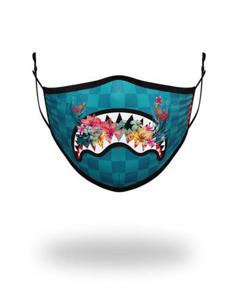 Blue Sprayground Adult Blossom Shark Form Fitting Face Masks | 67124-FWSY