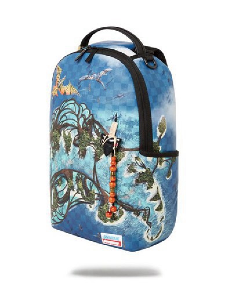 Blue Sprayground Avatar Shark Island Lagoon Sea Backpacks | 37408-HMEC