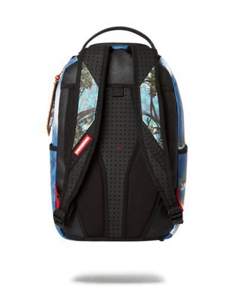 Blue Sprayground Avatar Shark Island Lagoon Sea Backpacks | 37408-HMEC