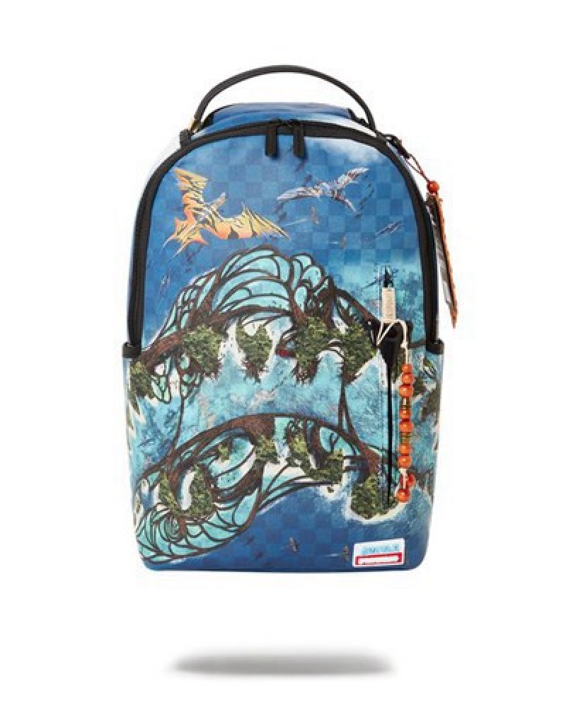 Blue Sprayground Avatar Shark Island Lagoon Sea Backpacks | 37408-HMEC