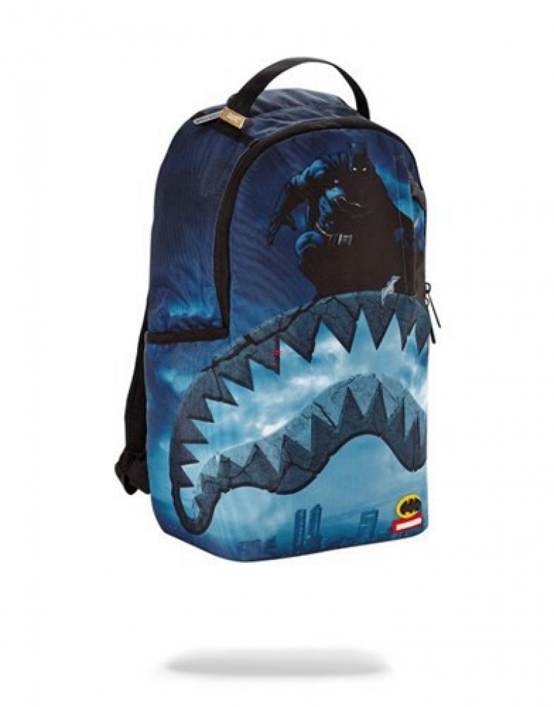 Blue Sprayground Batman 80th Anniversary Shark Backpacks | 18053-IOQN