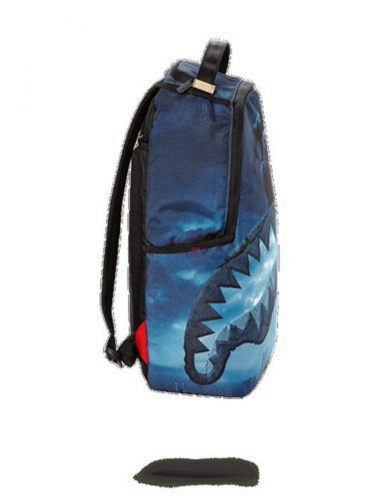 Blue Sprayground Batman 80th Anniversary Shark Backpacks | 18053-IOQN