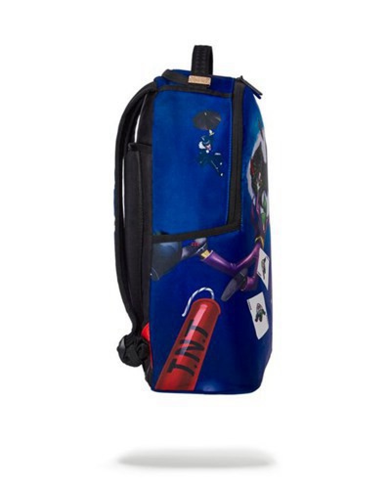 Blue Sprayground Batman Island (Dlxr) Backpacks | 98723-HQBE