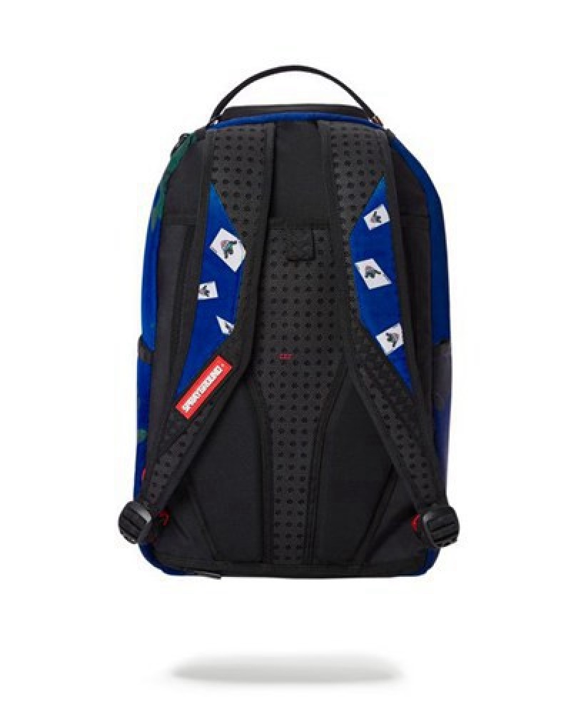 Blue Sprayground Batman Island (Dlxr) Backpacks | 98723-HQBE