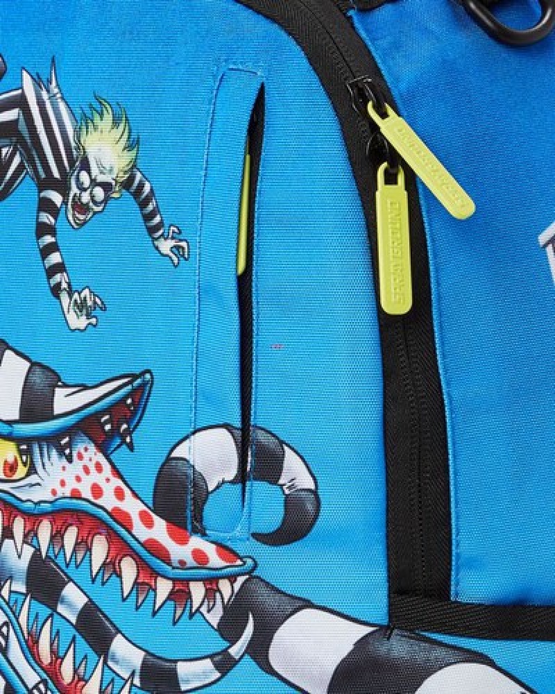 Blue Sprayground Beetlejuice, Beetlejuice, Beetlejuice (Dlxr) Backpacks | 75268-VFJX