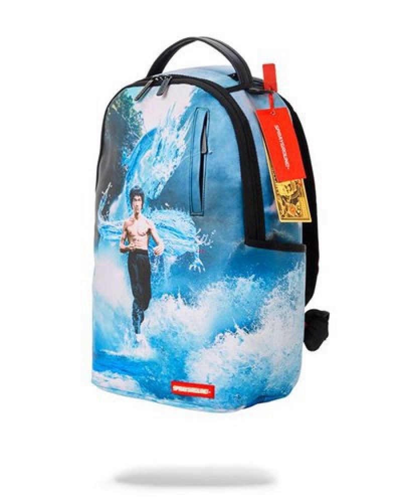 Blue Sprayground Bruce Lee Water Dragon (Dlxv) Backpacks | 86197-AFEI