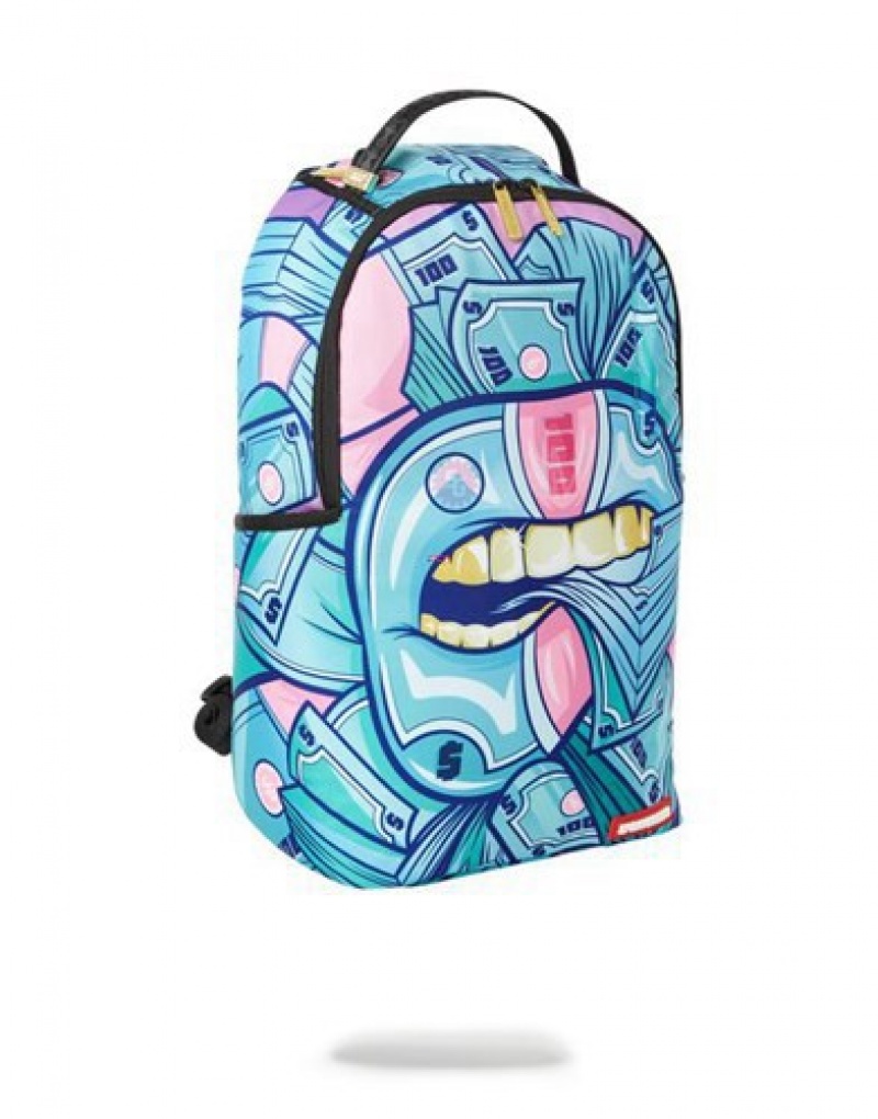 Blue Sprayground Brunch Money Backpacks | 32608-ADLX