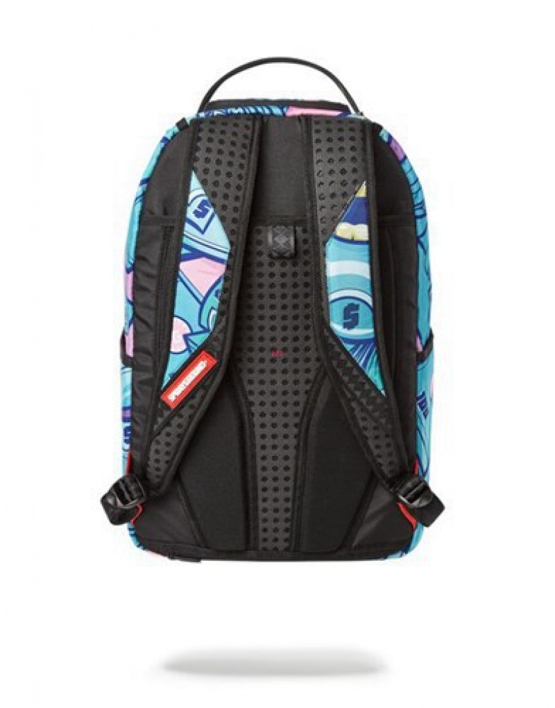 Blue Sprayground Brunch Money Backpacks | 32608-ADLX