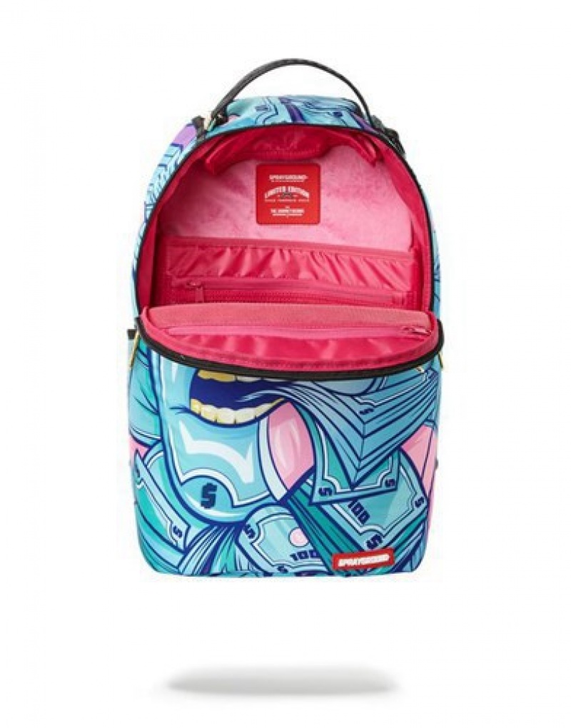 Blue Sprayground Brunch Money Backpacks | 32608-ADLX