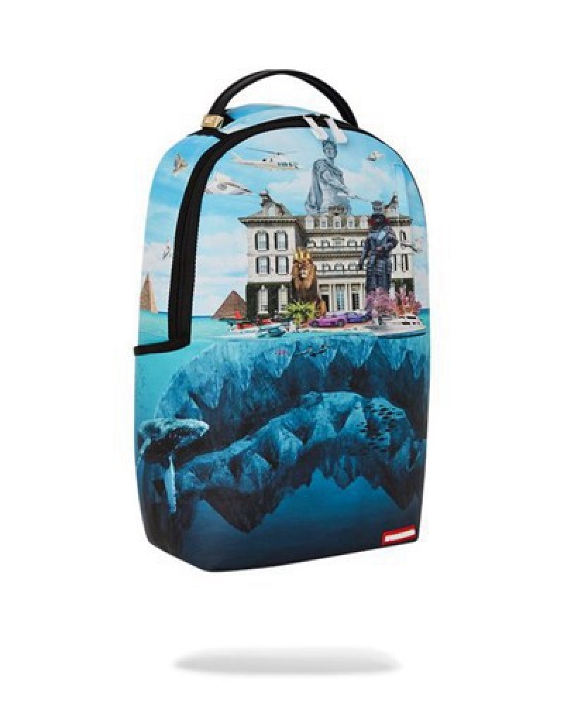 Blue Sprayground Chateau De Backpacks | 69381-PLXH