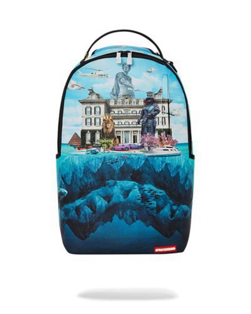 Blue Sprayground Chateau De Backpacks | 69381-PLXH