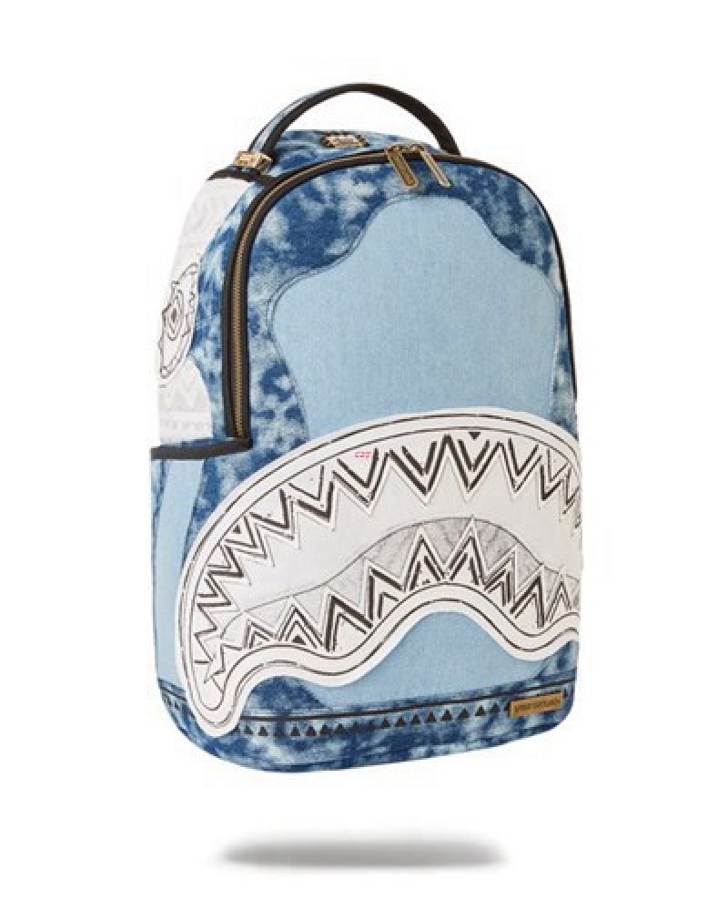 Blue Sprayground Coast To Coast A.I.6 Sandflower Collab Backpacks | 12570-UNXS