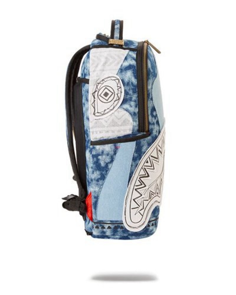 Blue Sprayground Coast To Coast A.I.6 Sandflower Collab Backpacks | 12570-UNXS