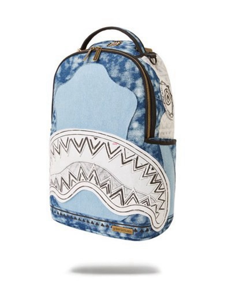 Blue Sprayground Coast To Coast A.I.6 Sandflower Collab Backpacks | 12570-UNXS