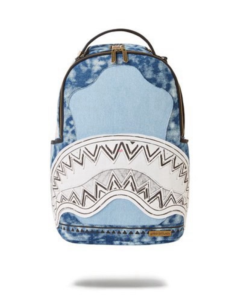 Blue Sprayground Coast To Coast A.I.6 Sandflower Collab Backpacks | 12570-UNXS