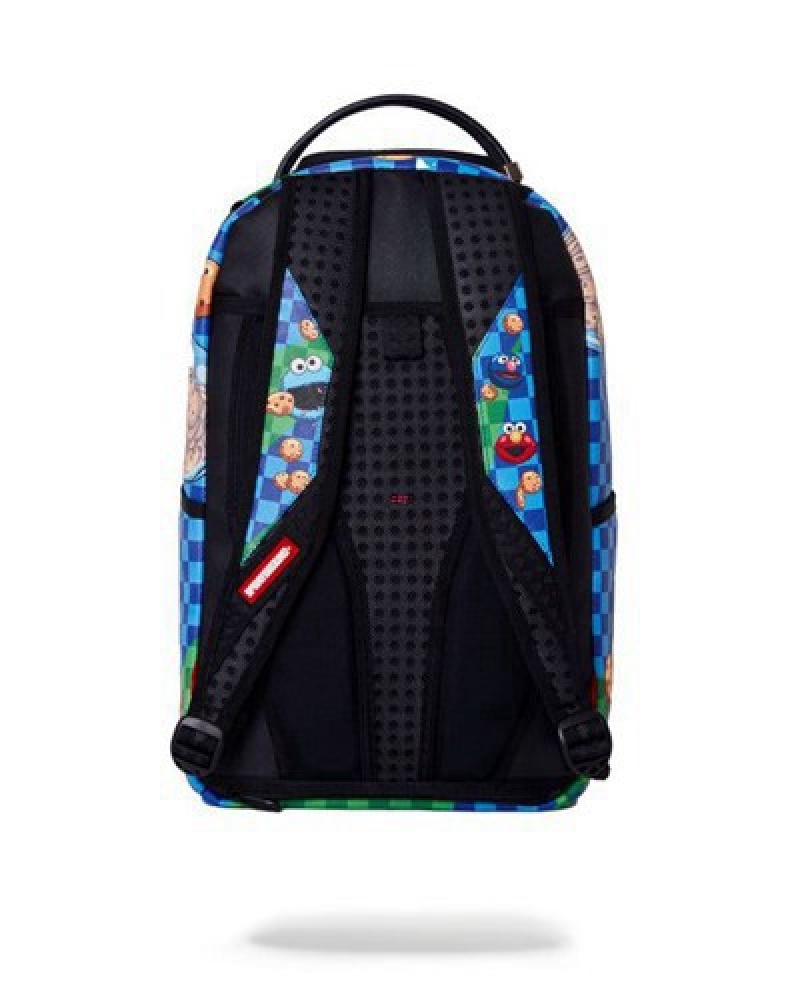 Blue Sprayground Cookie Monster Me Get Dough (Dlxv) Backpacks | 76891-EJVZ