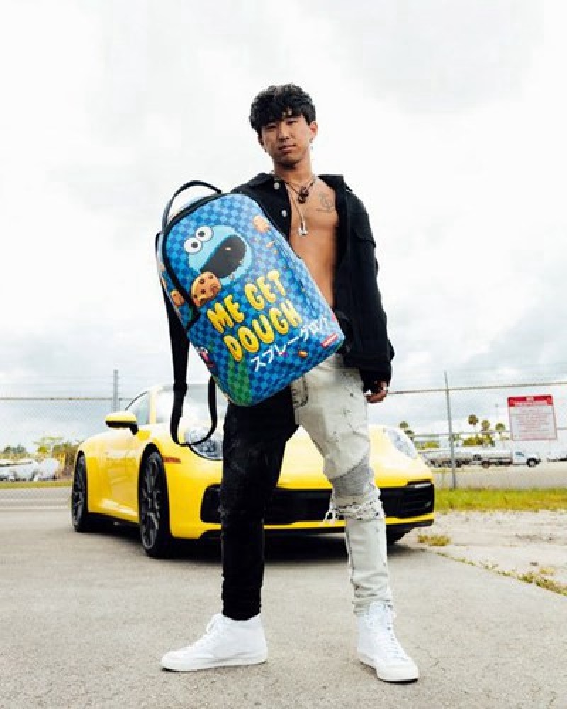 Blue Sprayground Cookie Monster Me Get Dough (Dlxv) Backpacks | 76891-EJVZ