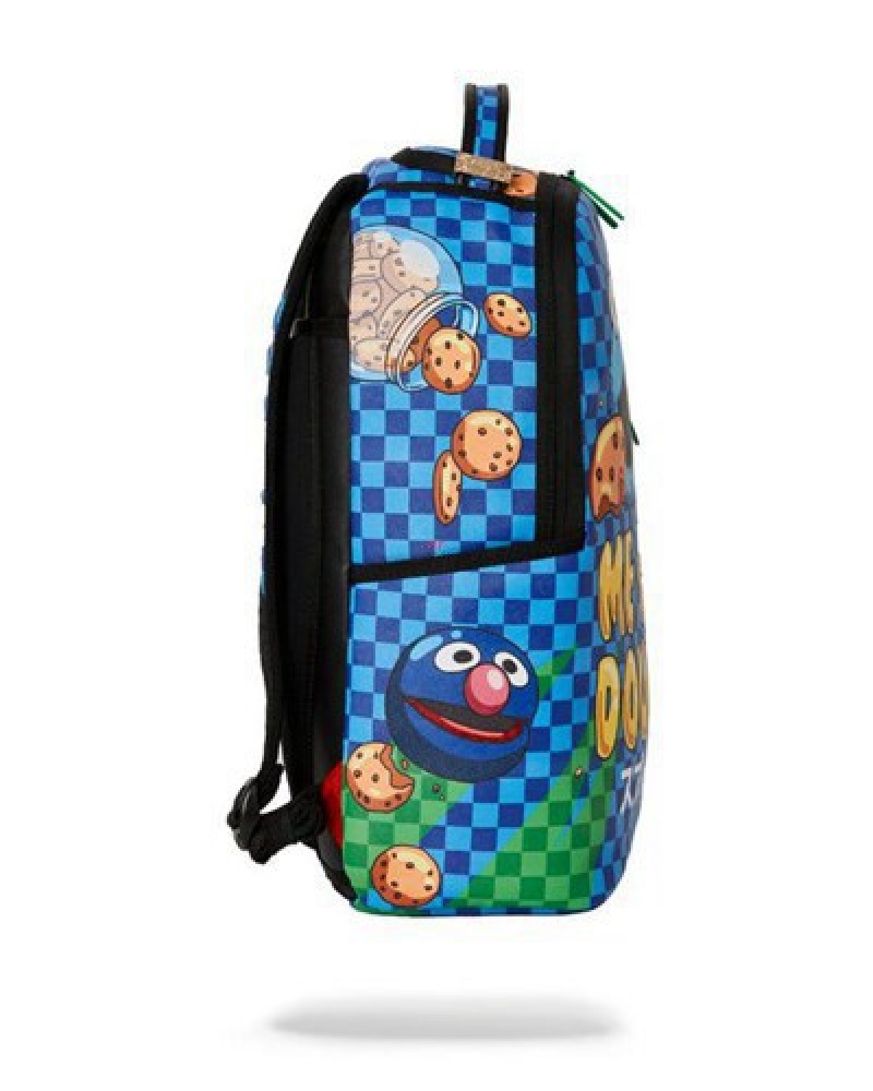 Blue Sprayground Cookie Monster Me Get Dough (Dlxv) Backpacks | 76891-EJVZ