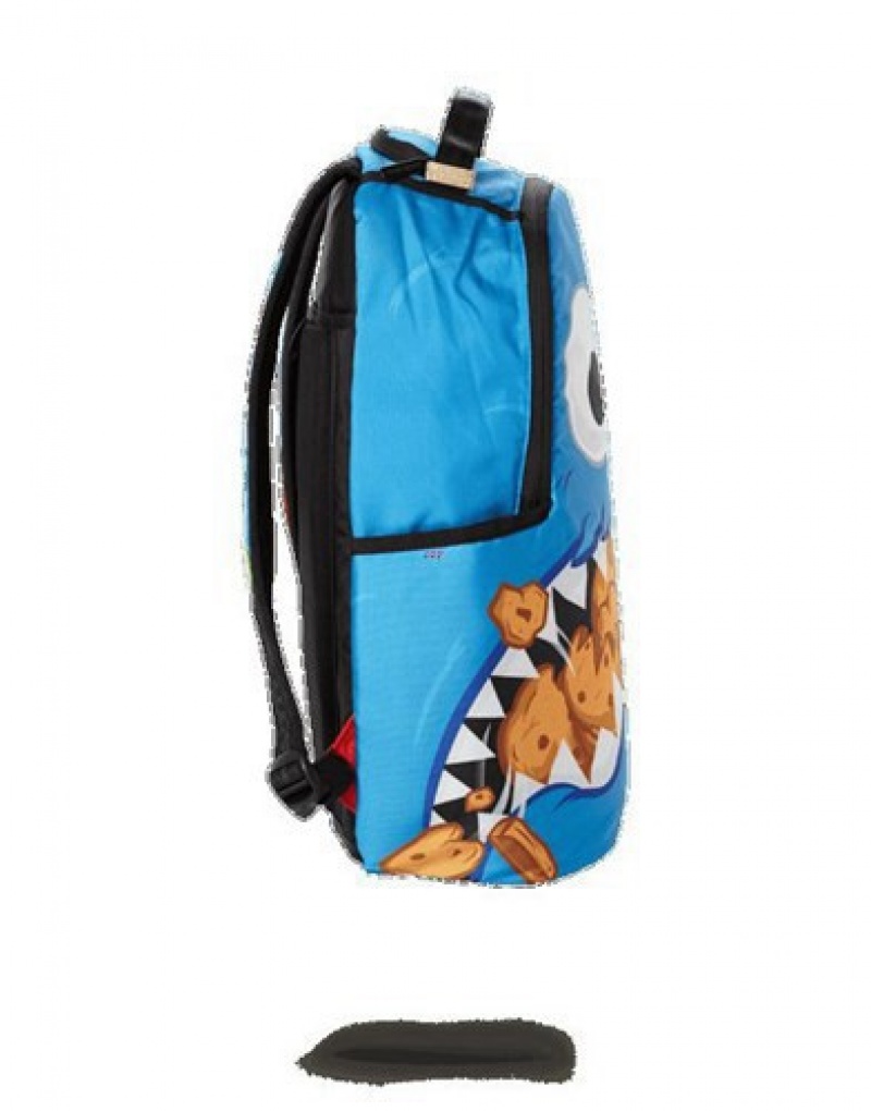 Blue Sprayground Cookie Monster Shark Backpacks | 85397-VUDZ