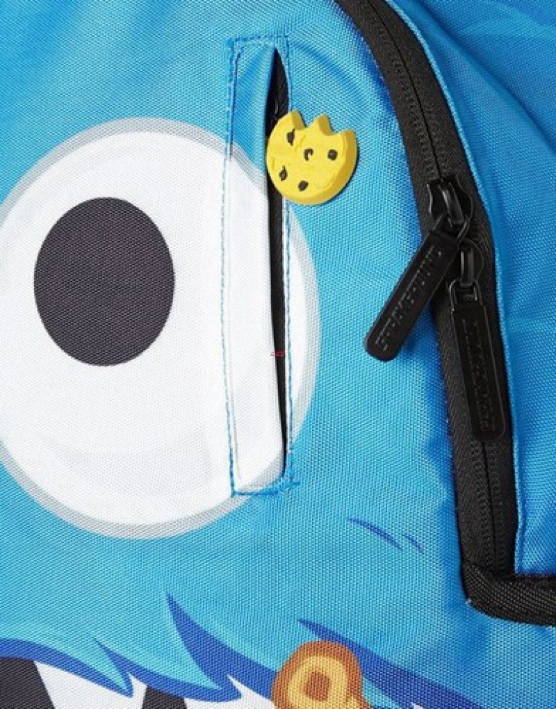 Blue Sprayground Cookie Monster Shark Backpacks | 85397-VUDZ