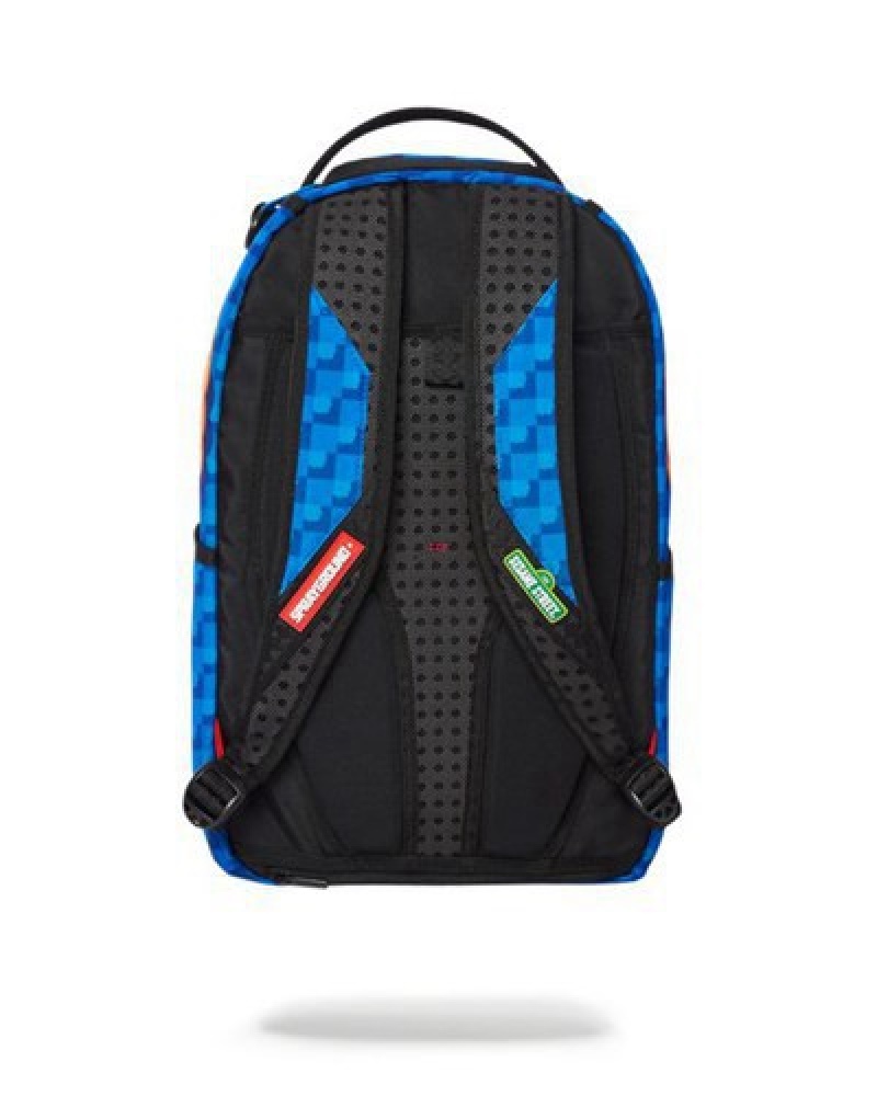 Blue Sprayground Cookie Monster Sleeping (Dlxr) Backpacks | 39285-BADW