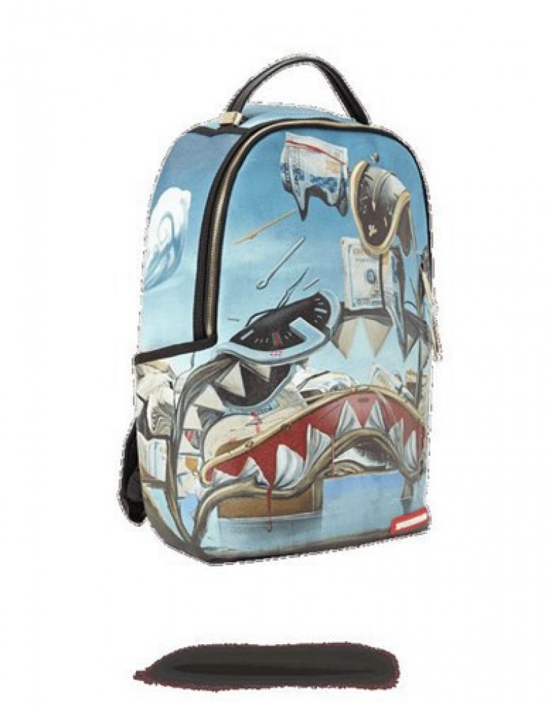 Blue Sprayground Dali Shark Backpacks | 95461-ZVIW