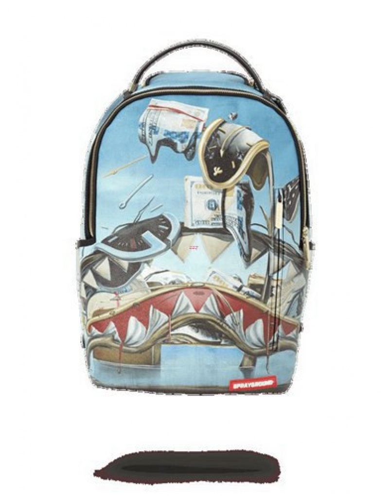 Blue Sprayground Dali Shark Backpacks | 95461-ZVIW