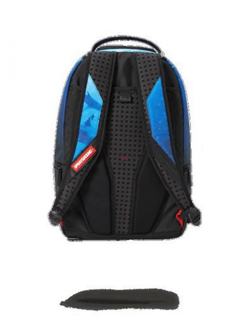 Blue Sprayground Deadpool Attack Shark Backpacks | 96137-PONR