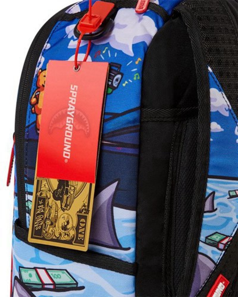 Blue Sprayground Diablo Chillin In Hostile Waters (Dlxr) Backpacks | 14298-PJGC