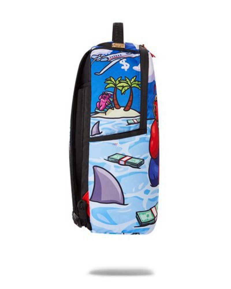 Blue Sprayground Diablo Chillin In Hostile Waters (Dlxr) Backpacks | 14298-PJGC